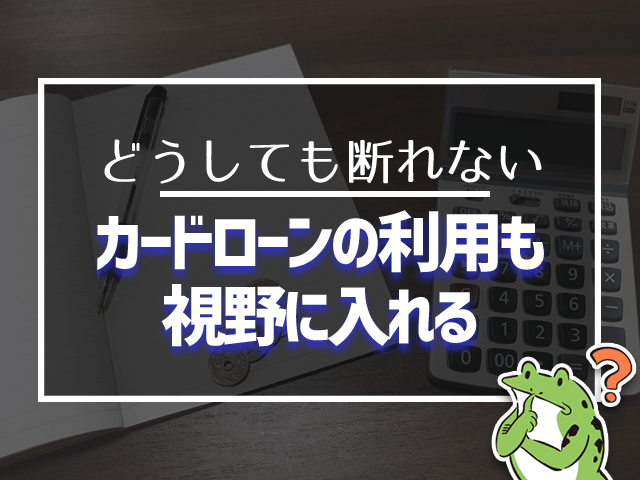 カードローンの利用も視野に入れる