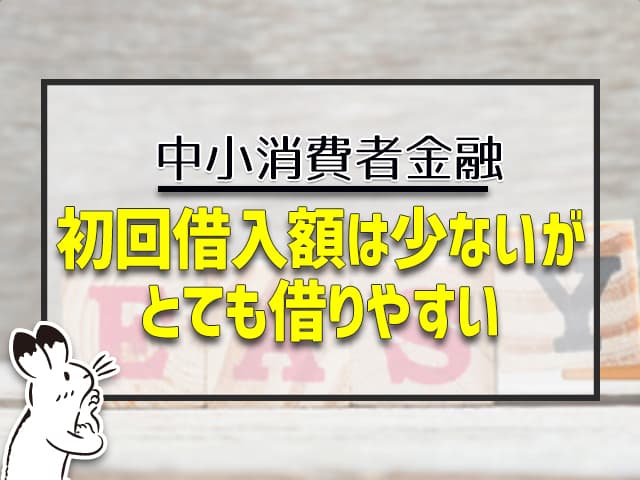 中小消費者金融：初回借入額は少ないけど、とても借りやすい