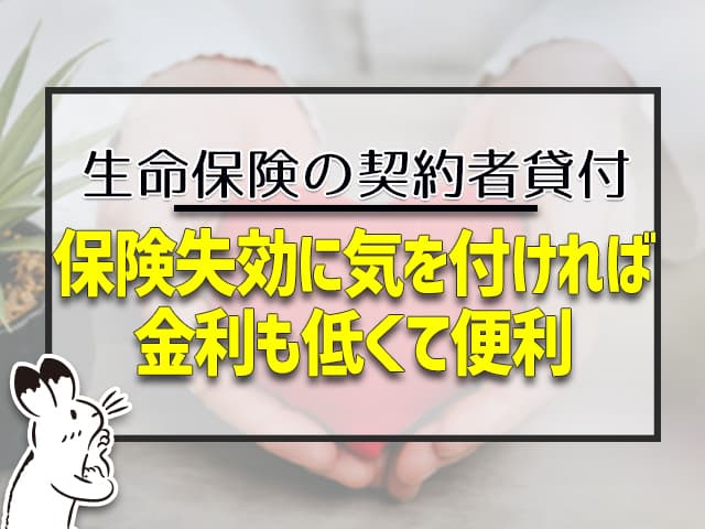 生命保険の契約者貸付：保険失効に気をつければ、金利も低くて便利