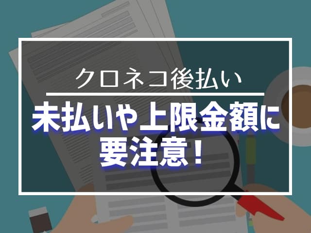 未払いや上限金額に要注意！