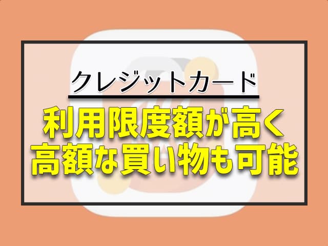 利用限度額が高く高額な買い物も可能